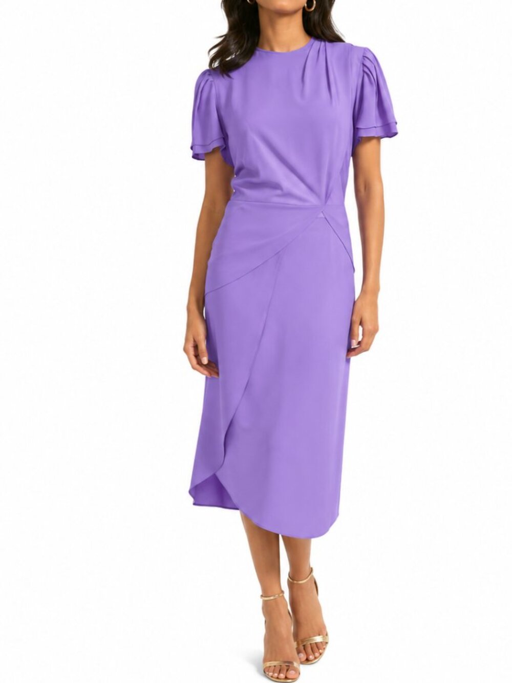 Vintage Pat Richards Whimsigoth Orchid Purple Sheer Blouse Midi Skirt Set M